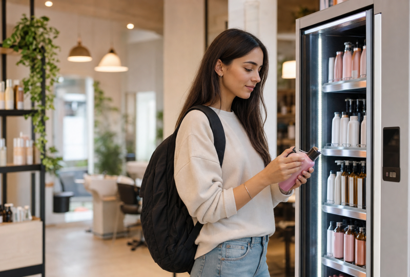 Vending machine de belleza lleva haircare a estudiantes